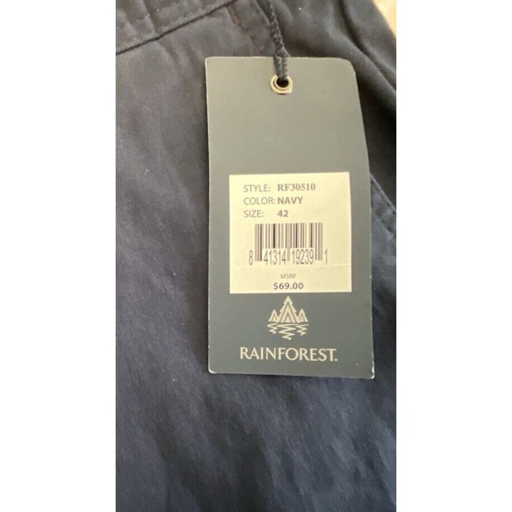 New Rainforest Men's NAVY BLUE Comfort Stretch FF Shorts, 9" Size 42 - Picture 7 of 10